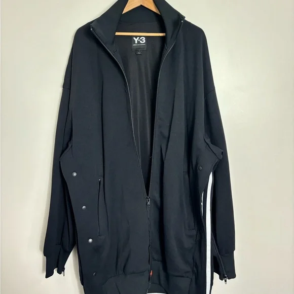 Adidas Y-3 Yohji Yamamoto Jacket Mens Large Black Snap Track Full
